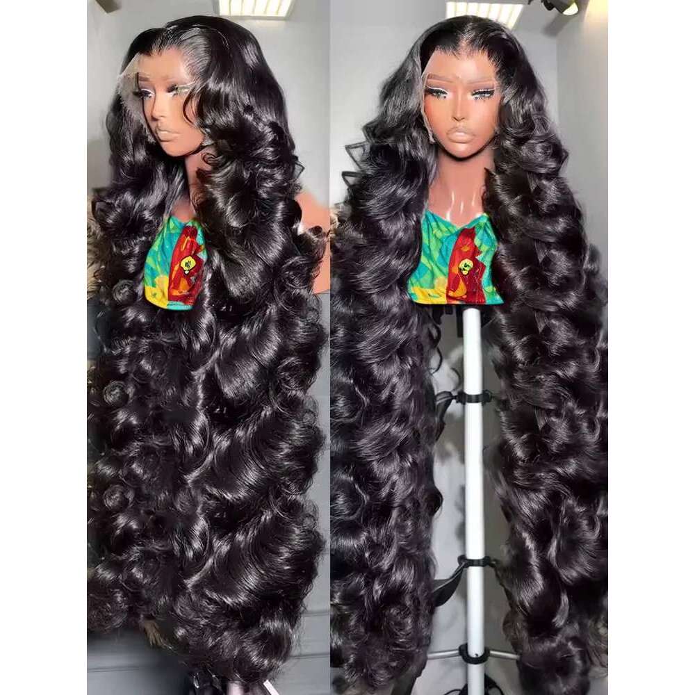 300 Density Body Wave Front 13x4 13x6 40 Inch 5x5 Closure Gluless Transparent Human Hair Lace Frontal Wig Sale