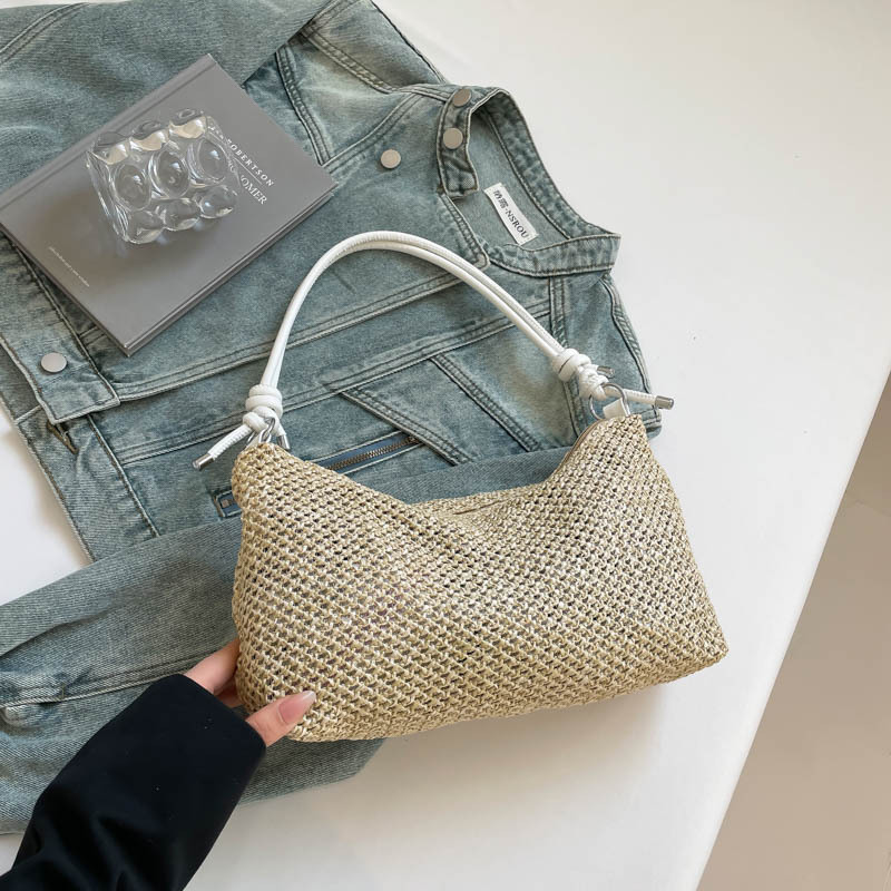 Free Delivery Designer Bag Handmade For Women 2025 New Trendy Tote Grass Woven Versatile Large Capacity Shoulder Luxury Bag