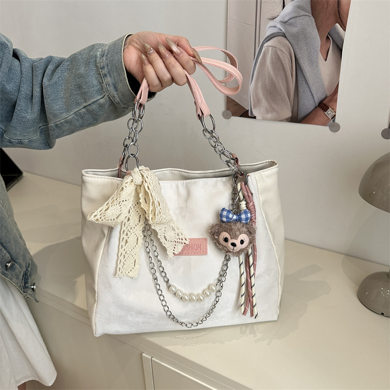 Free Delivery Designer Bag Leisure Large Capacity Chain 2025 New Spring College Student Class Fashionable Commuting Shoulder Tote Luxury Bag