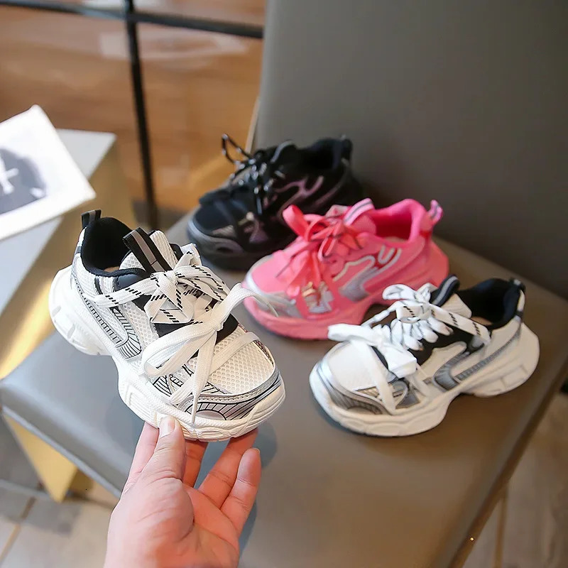 Childrens Sneakers Boy Spring Autumn Mesh Girls School Causal Fashion Kids Chunky Running Sports Shoes Soft 250519 XJ260303