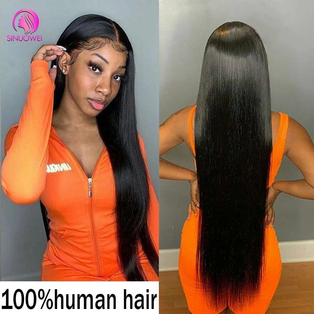 32 34 Inch Bone Straight 13x6 Frontal Wig Brazilian 13x4 Lace Front Human Hair Wigs For Women PrePlucked 180%
