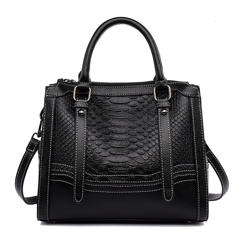 Free Shipping Designer Women's Shoulder Crocodile Pattern Trendy Fashion Handbag Large Capacity Temperament Tote Bag Business Outing Briefcase