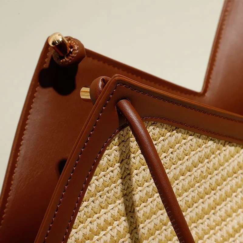Women Woven Straw Ladies Large Capacity Shoulder For Travel Beach Casual Commute Bag Handbag Commuter Tote