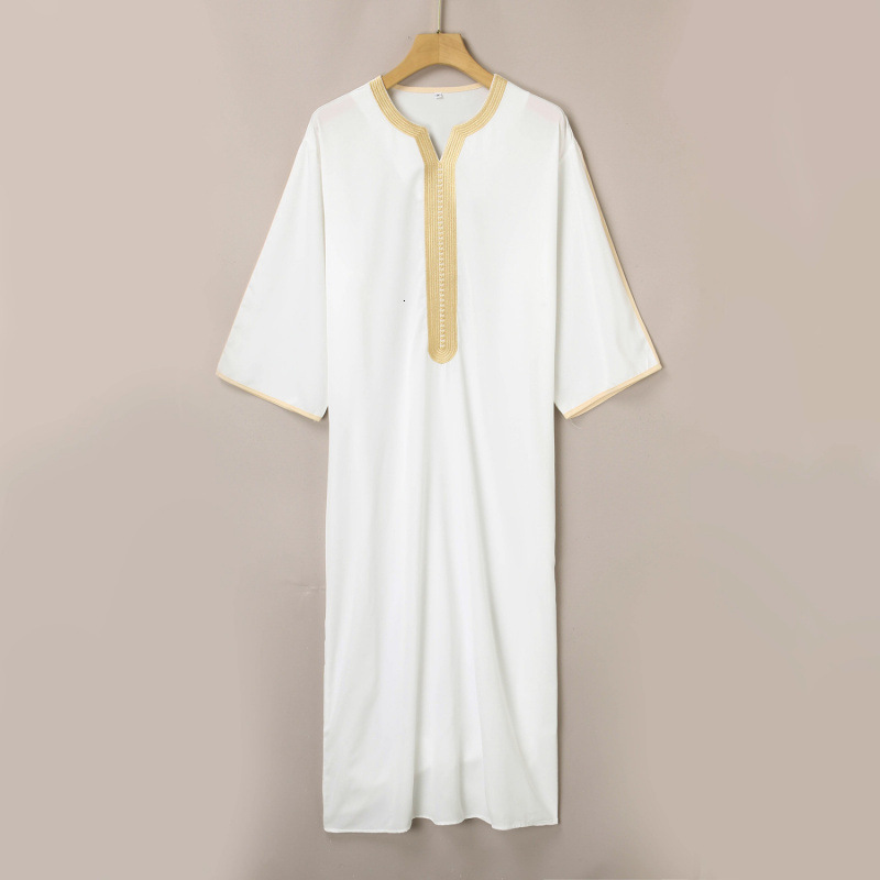 Designer Clothing 2025 New Men's Ethnic Embroidery Long Robe Casual Wear