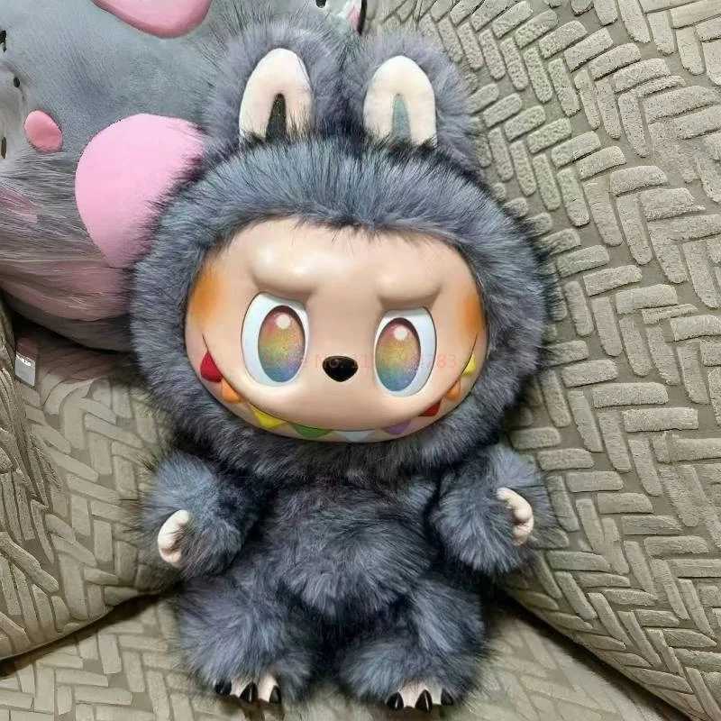 In Stock 38cm Monster Labubu Series Id Winter Angel Change Creative White Cat Vinyl Doll Ornament Toys Blind Box Birthday Gifts Z250520