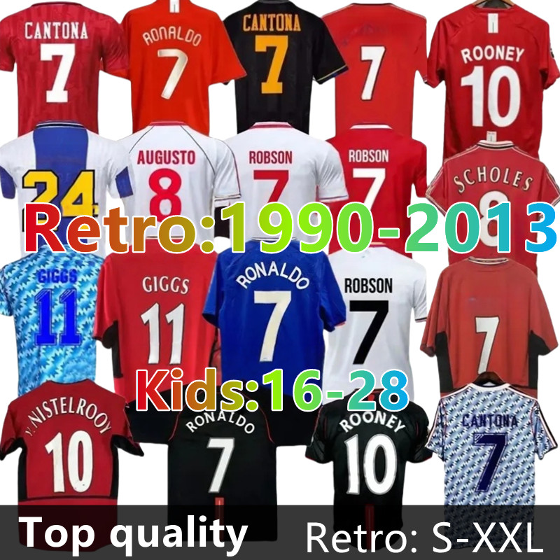 Retro Soccer Jerseys united Mancheste Long Sleeved Ronaldo Rooney Giggs Nani 2006 2007 2008 Home Away Scholes Tevez BERBATOV VIDIC Vintage Classic Football Shirs 88