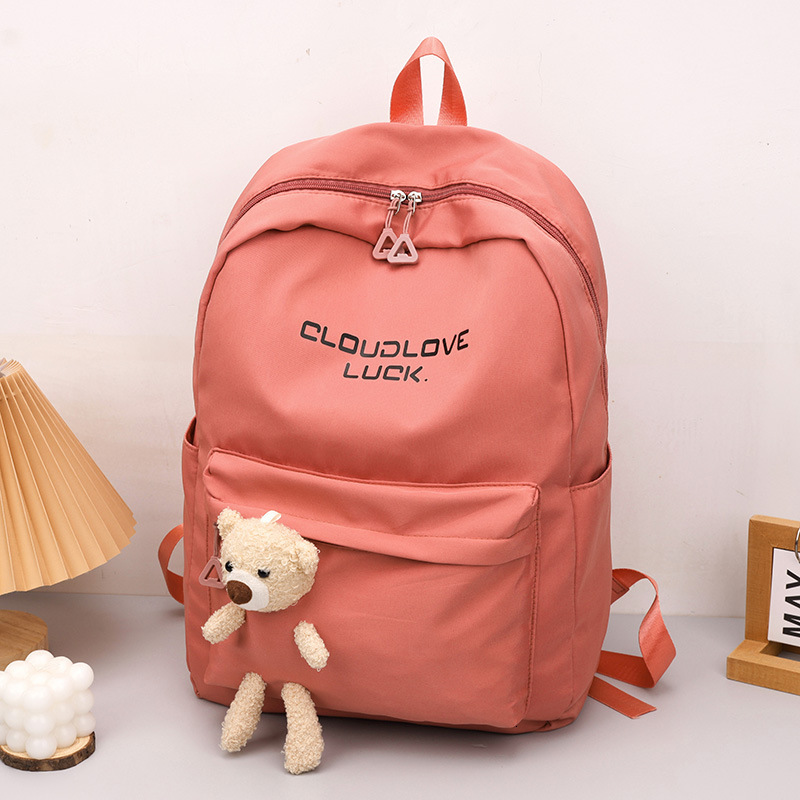 Free Delivery Designer Bag Sweet Bear Fashionable Primary Secondary School Student Large Capacity Simple Men's And Women's Versatile Niche B