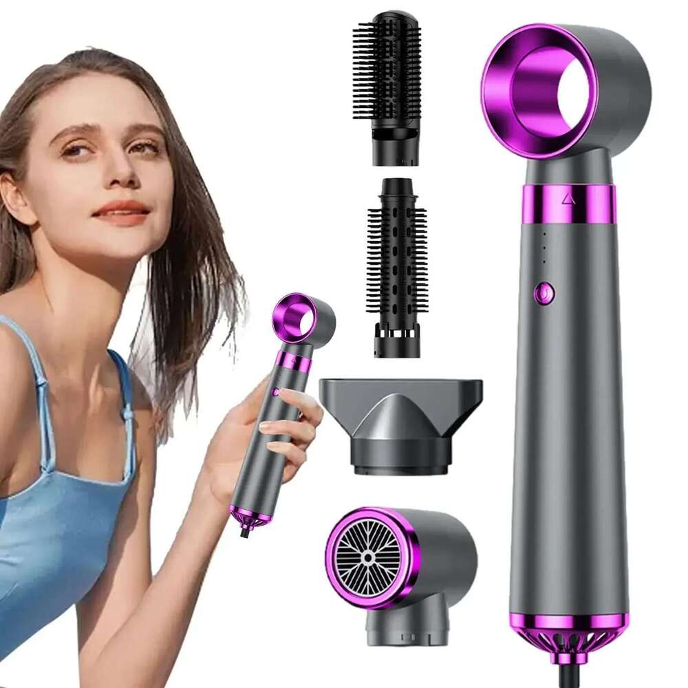 Multifunction 5 in 1 Hot Air Automatic Curling Rod Straight Comb Hair Dryer Salon Style Tool Fast Dry