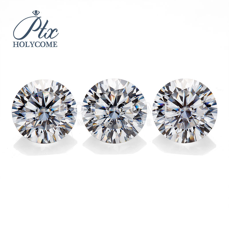 Round Shape 10 Hearts 10 Arrows Cut D VVS1 Loose Moissanite Synthetic Stone 1 Carat 6.5mm Lab Created Diamond GRA Certificate for Jewelry Making