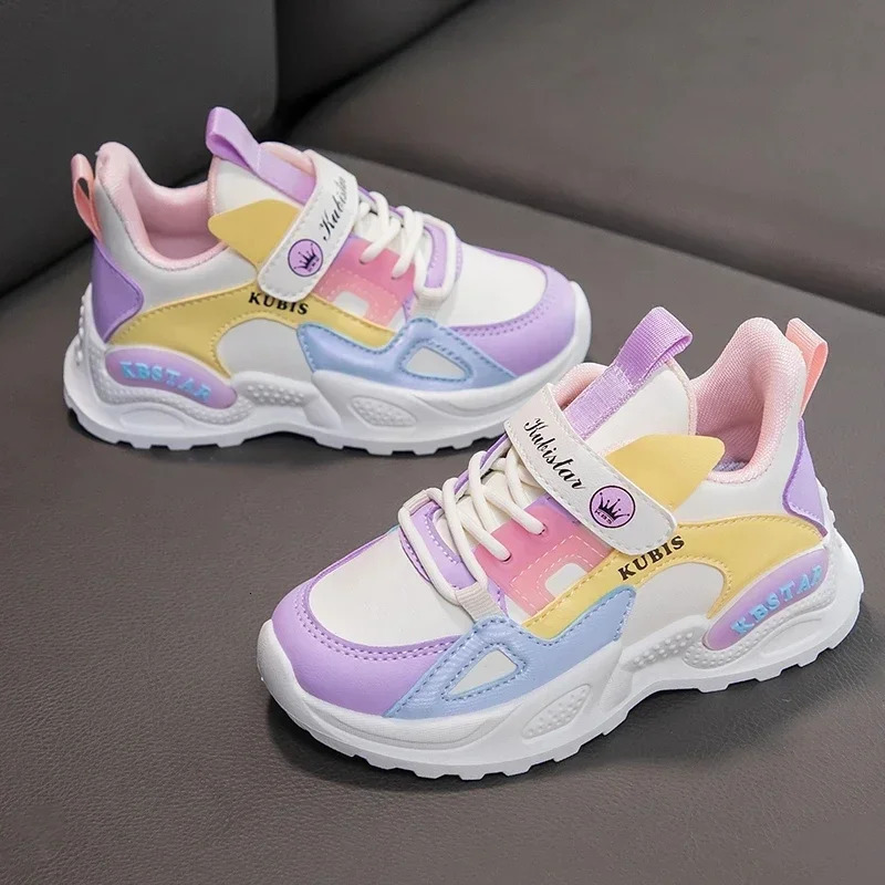 Kids Spring Sneakers Girls School Casual Shoes Outdoor Breathable Running Shoes Light Soft Tenis Pink Non-slip Children Shoes 250519