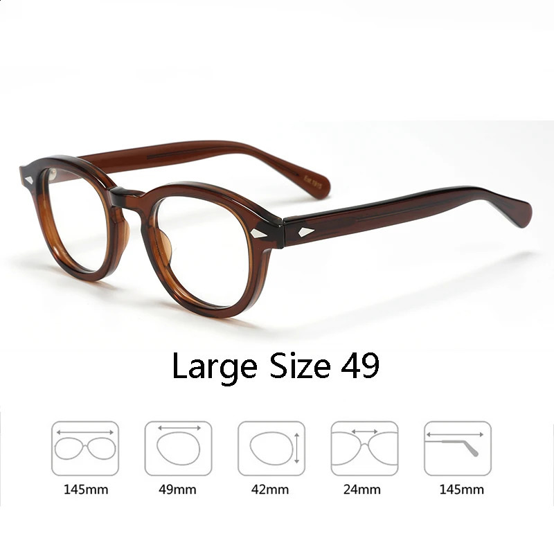 Mens Spectacle Frame Johnny Depp Lemtosh Style Glasses Transparent Lens Computer Male Round Vintage Eyeglasses 250515
