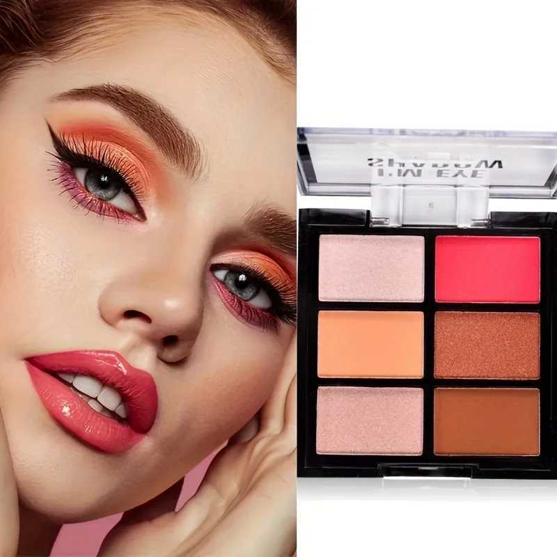 6-Color Eyeshadow Tray High Pigment Matte Glitter Eyeshadow Powder Waterproof Long-Lasting Makeup Kit for Eyes W250520