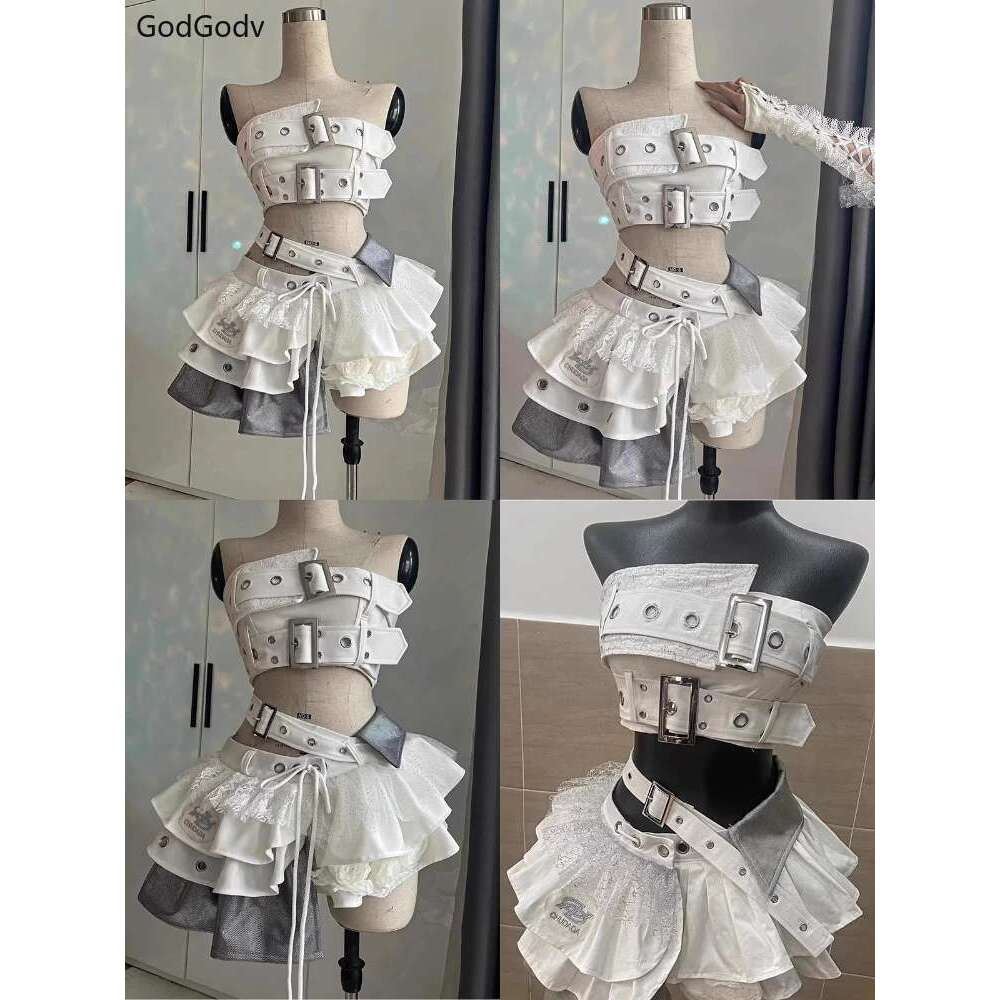 Sweet Kawaii 2 Piece Sets Women Japanese Y2k Brown Retro Tops + Chic Mini Cake Skirt Female Princess Elegant Outfits Spring 2025