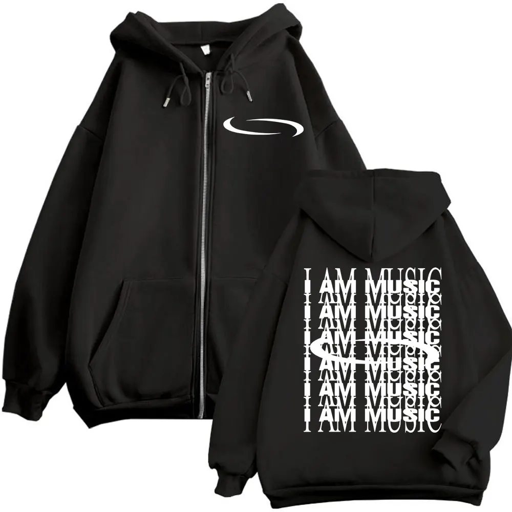 Playboi Carti I Am Music Logo Zipper Hoodie Opium Ken Carson Narcissist Tour Rap Zip Up Sweatshirts Unsiex Oversized Pullovers