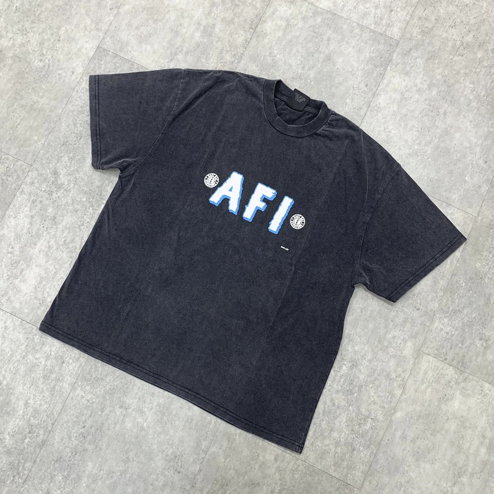 Yao888 100% Cotton Vintage Streetwear Loose Tee Casual Washed Old Tops Men Clothing Oversize Letter Graphics Rock Band T Shirt 250520