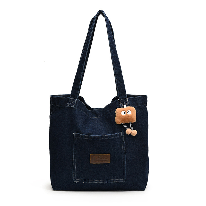 Free Delivery Designer Bag Cowboy Canvas Shoulder For Women Large Capacity Shopping Niche Art Tote Japanese And Korean Casual Versatile Hand Luxury Ba