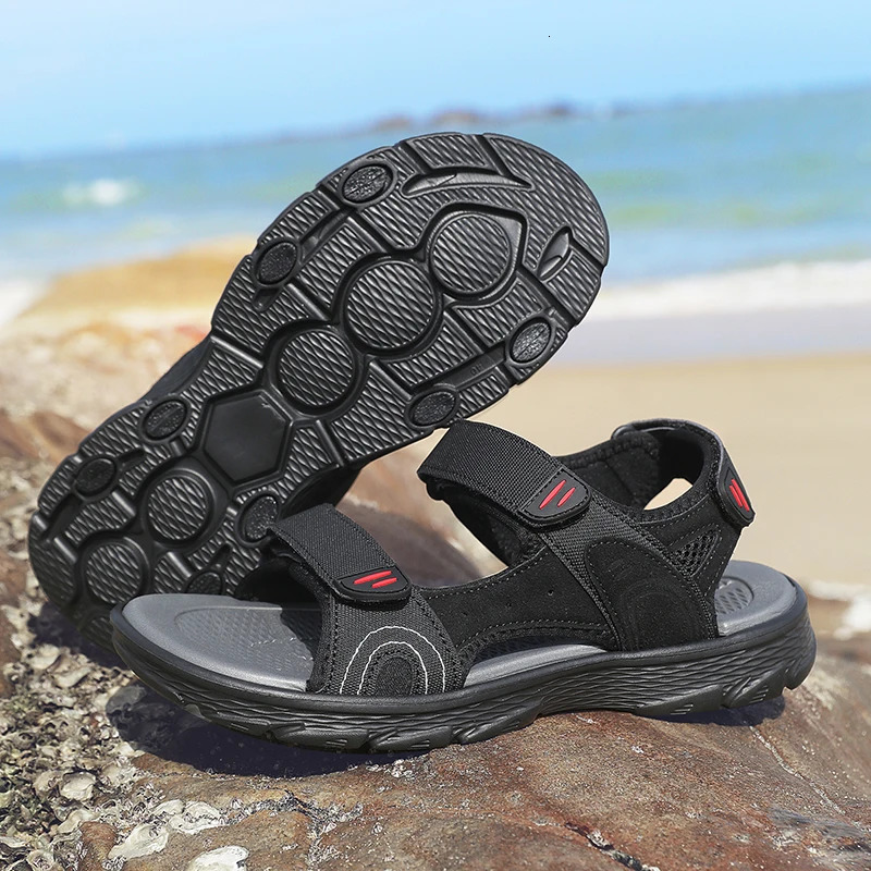 Mens Athletic Sandals Open Toe Hiking Outdoor Non-slip Sandals Air Cushion Sport Casual Beach Sandals 250515