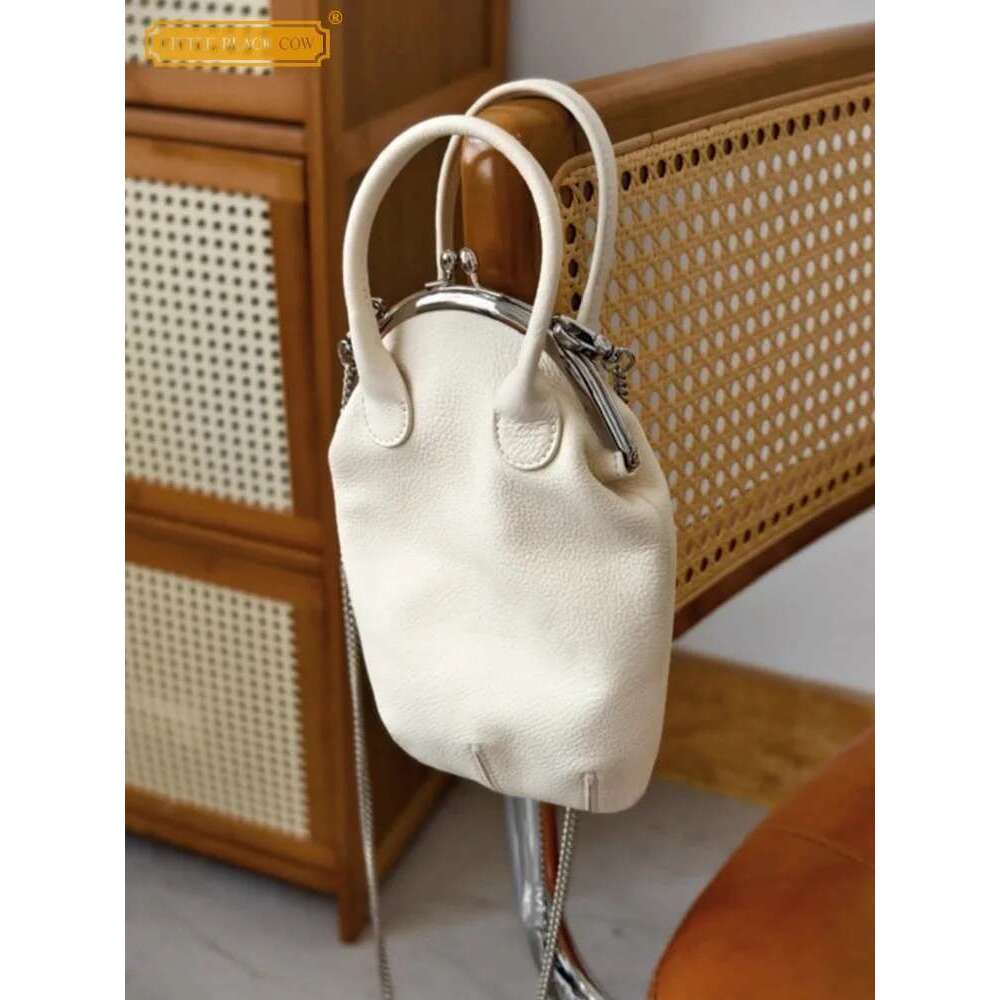 New Women Genuine Leather Fashion Hobos Cowskin Single Shoulder Elegant Chain Bag Ladies Office Casual Crossbody Bags