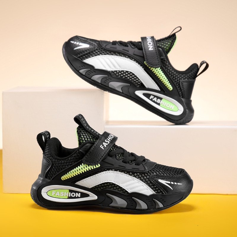 Ddmyshoesvip Children S Sports Spring And Autumn Season Mesh Breathable Soft Soled Boys Running Shoes Black Dad Shoes