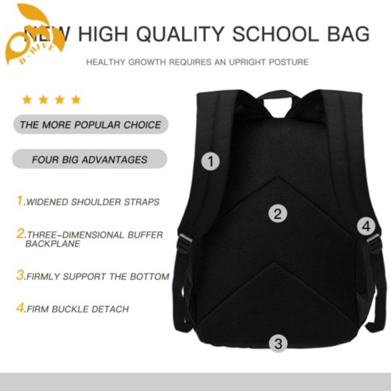 Free delivery. top designers customize lightweight and high-quality full-print black schoolbags in beige.