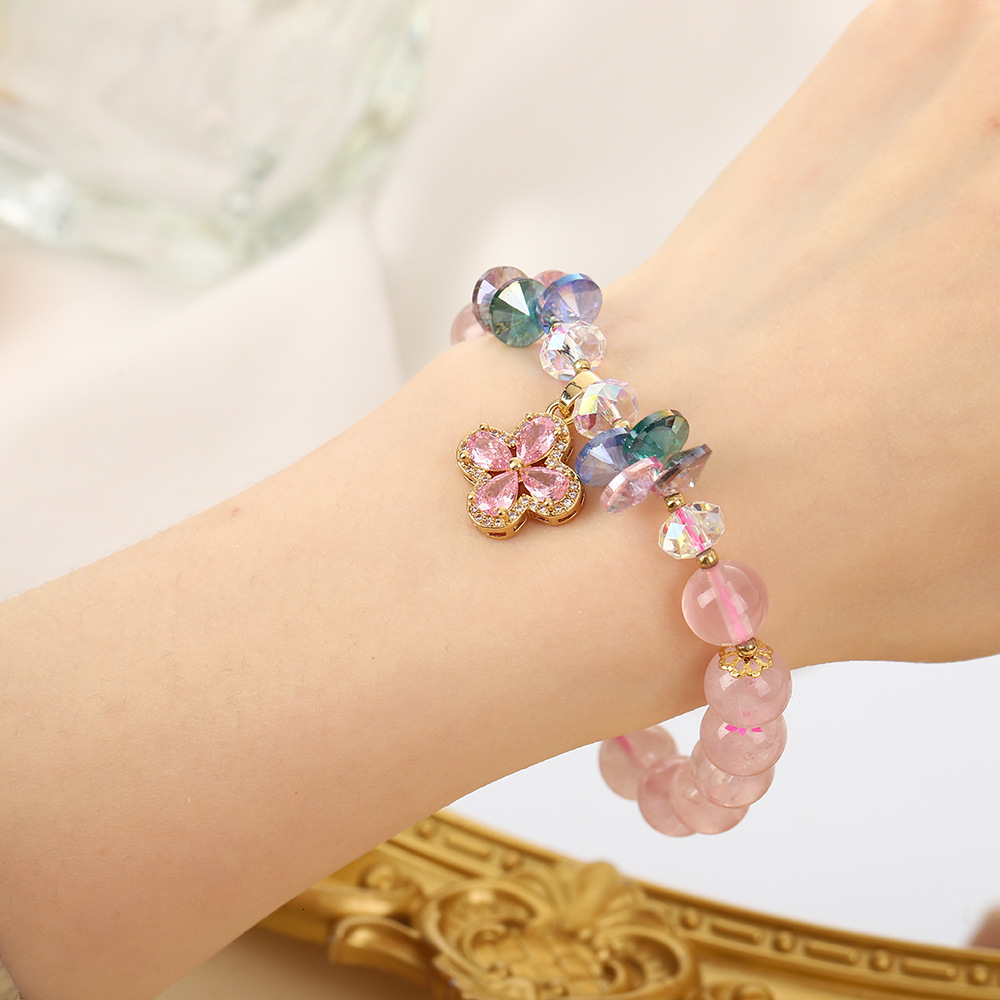 zircon horse pink crystal bracelet
