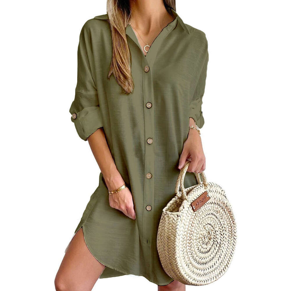 Dress Designer Bodycon Dresses for Women Goth Party Dresses for Women 2025 Autumn Casual Long Sleeved Lapel Button Up Shirt Dress for Women