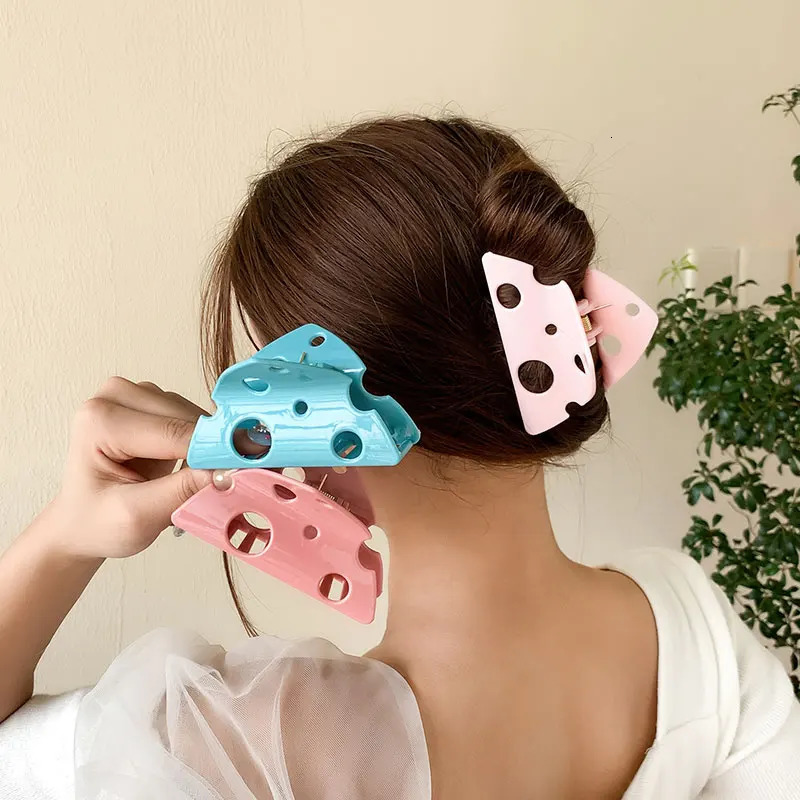 Cheese Shape Womens Hair Grab Hollow Fashion Everyday Casual Shark Clip Hair Clip Womens Hair Accessories 250517