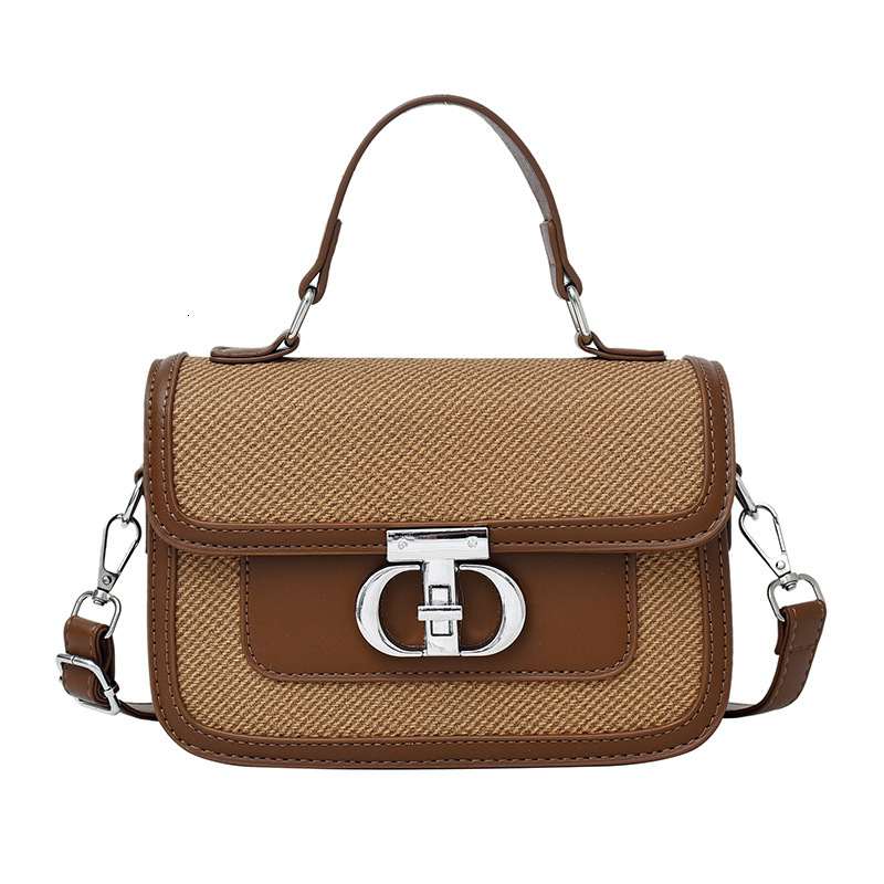 Korean Fashion Handheld Small Square for Women 2025 New Style Color Contrasting High end Versatile Commuter Single Shoulder Crossbody Bag