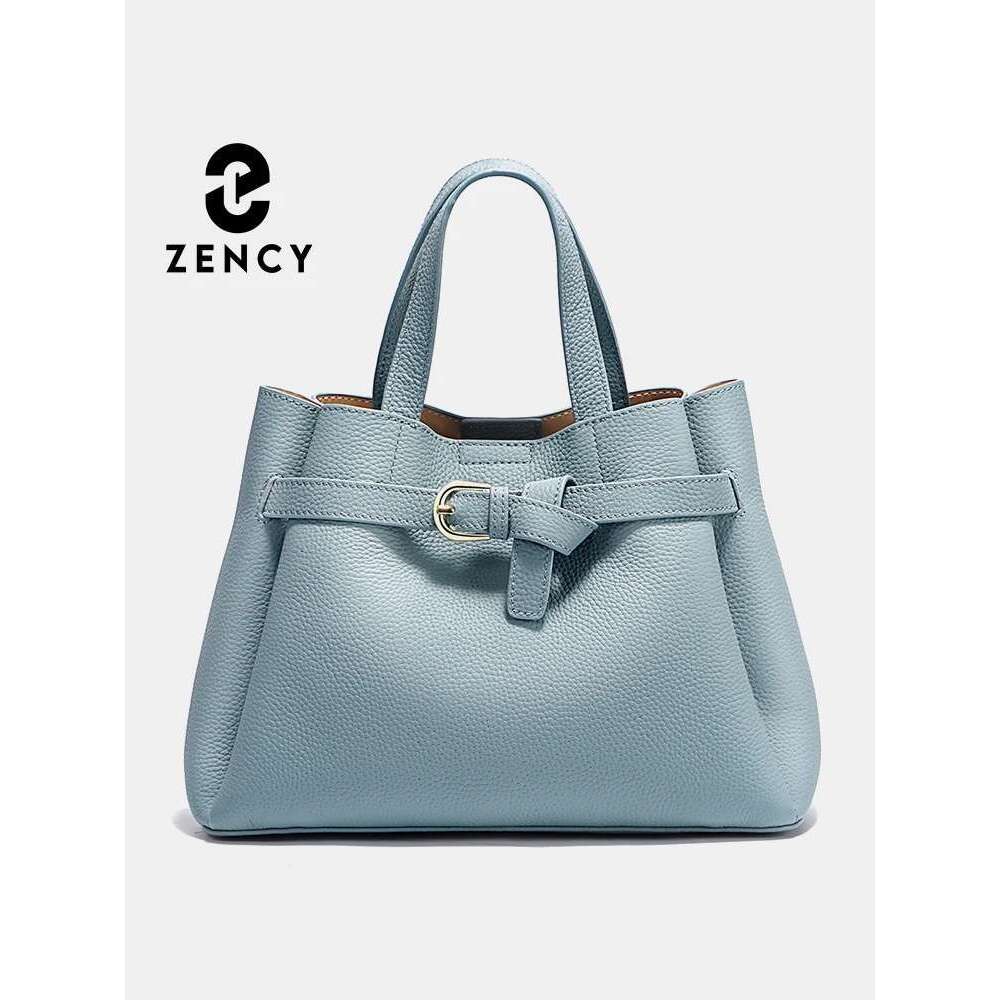 Zency Fashion Genuine Leather Top-handle For Women Designer Crossbody Bag Zipper Purse