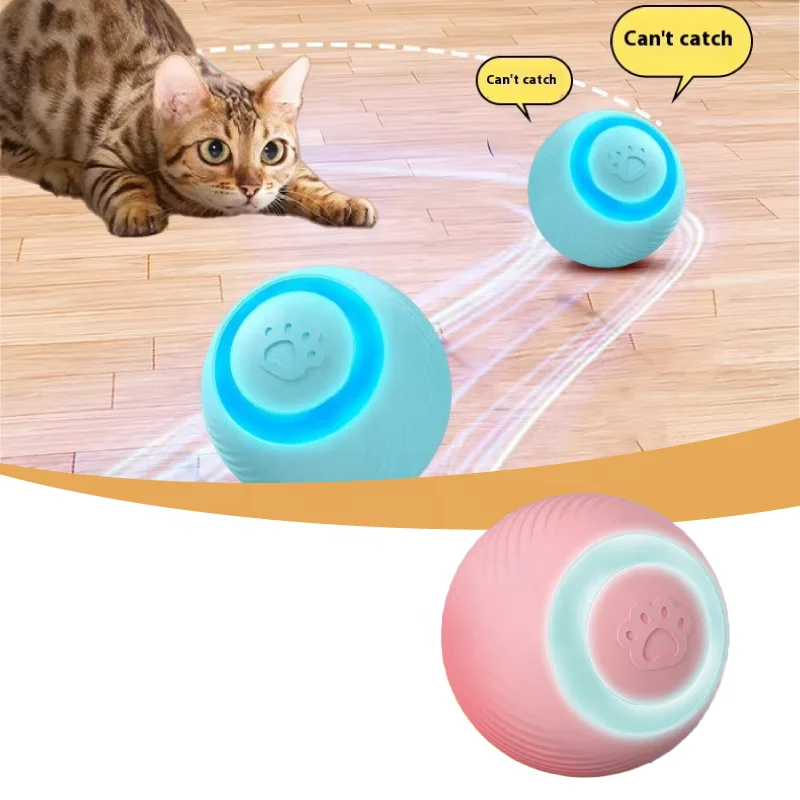 Automatic teaser ball cat toys relieve boredom self high teaser cat stick smart rolling ball pet toys