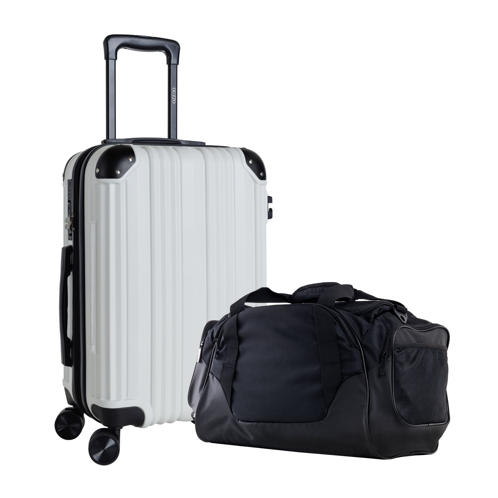 20" White Expandable Carry-On Luggage Set with USB Port - Business & Travel Suitcase suit case maleta koffer with TSA lock