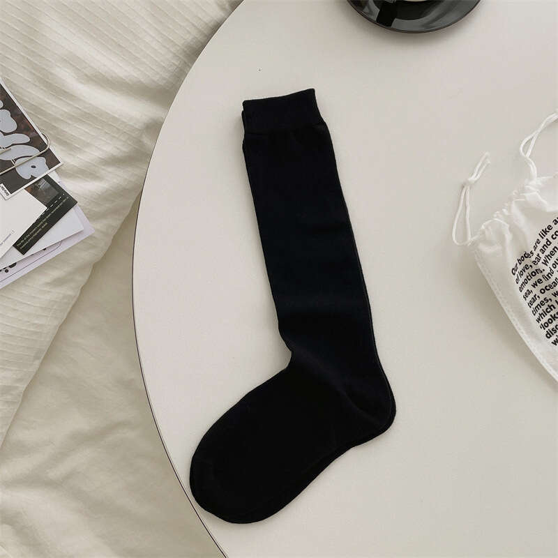 Summer Thin Children's Knee High Calf Socks, Solid Color Sweat Absorbing White JK Lolita Long Tube Slimming Boneless Socks B5