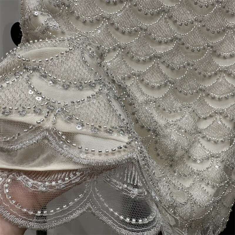 Bling Sequined Tanks Tops Women Fashion Heavy Industry Double-Sided Vest Vacation Leisure Beaded Chiffon Top