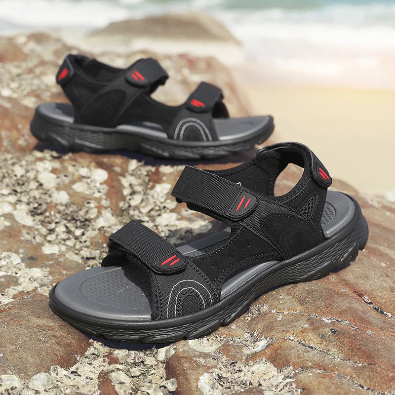 Mens Athletic Sandals Open Toe Hiking Outdoor Non-slip Sandals Air Cushion Sport Casual Beach Sandals 250515