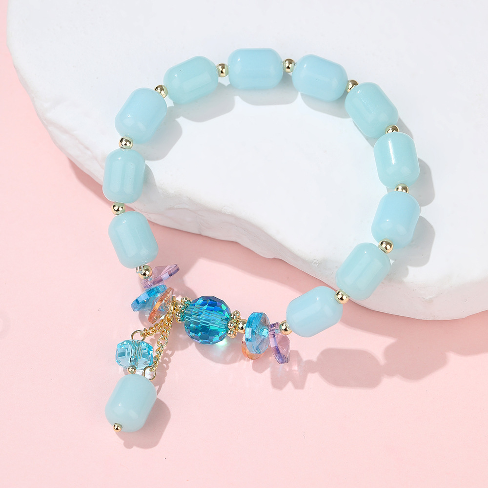 Temple fairy sweet forest style bracelet, navy blue treasure crystal, luminous stone, couple's accessory