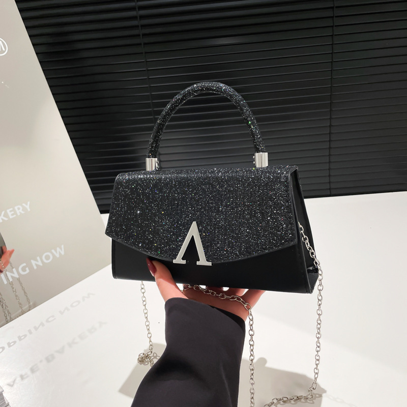 New Personalized Leisure Texture Small Square Bag Spring New Western Fashion Women's Single Shoulder Crossbody Bag Fashion Shining Designer Handb