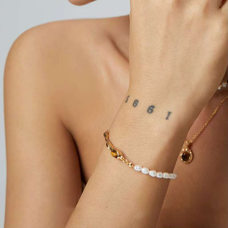 Linyin S pure sier tiger eye stone bracelet, fashionable, unique, charming, exquisite design, party pulse gift