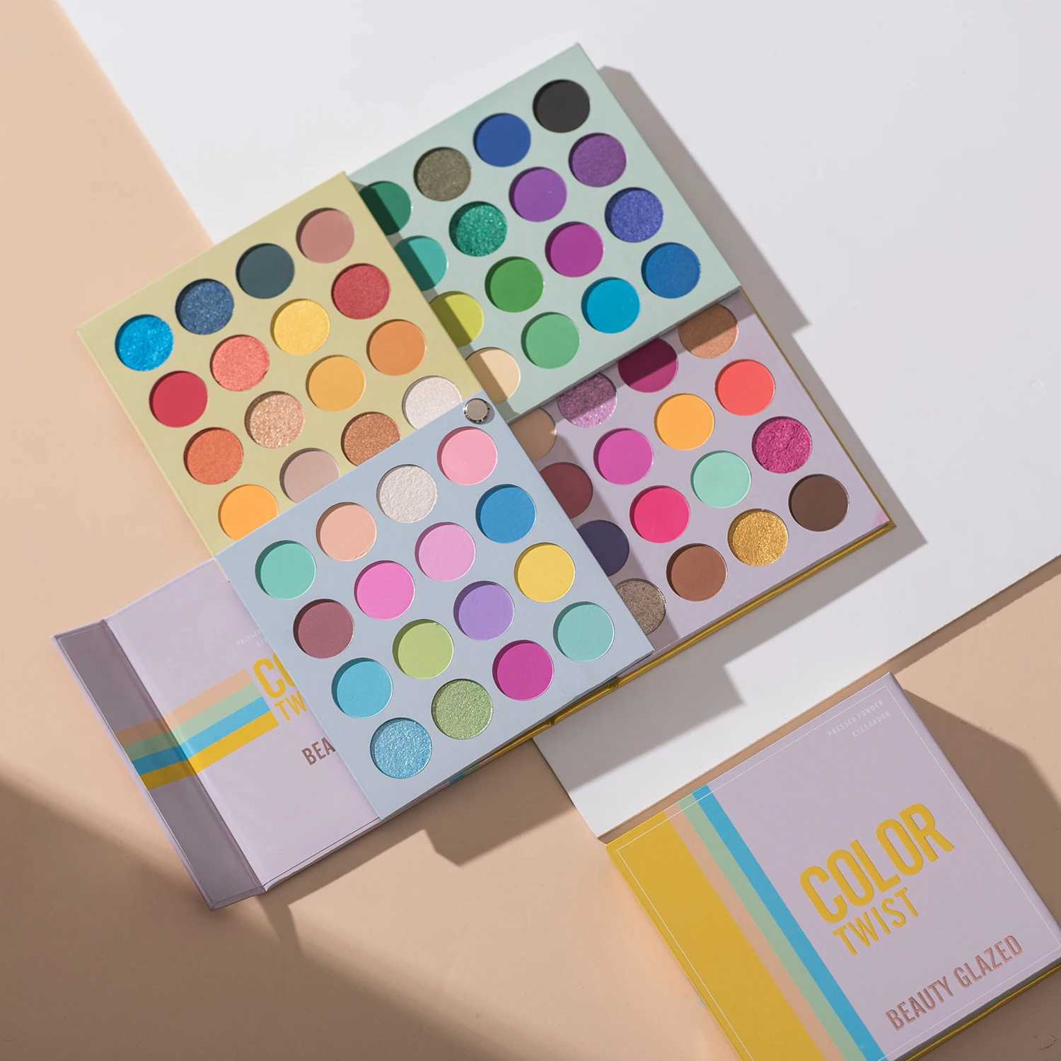 Beauty Glazed 64 Color Twist Eyeshadow Palette 4 IN 1 Turning PageShimmer Matte Glitters Makeup TrayGifts For Women W250520