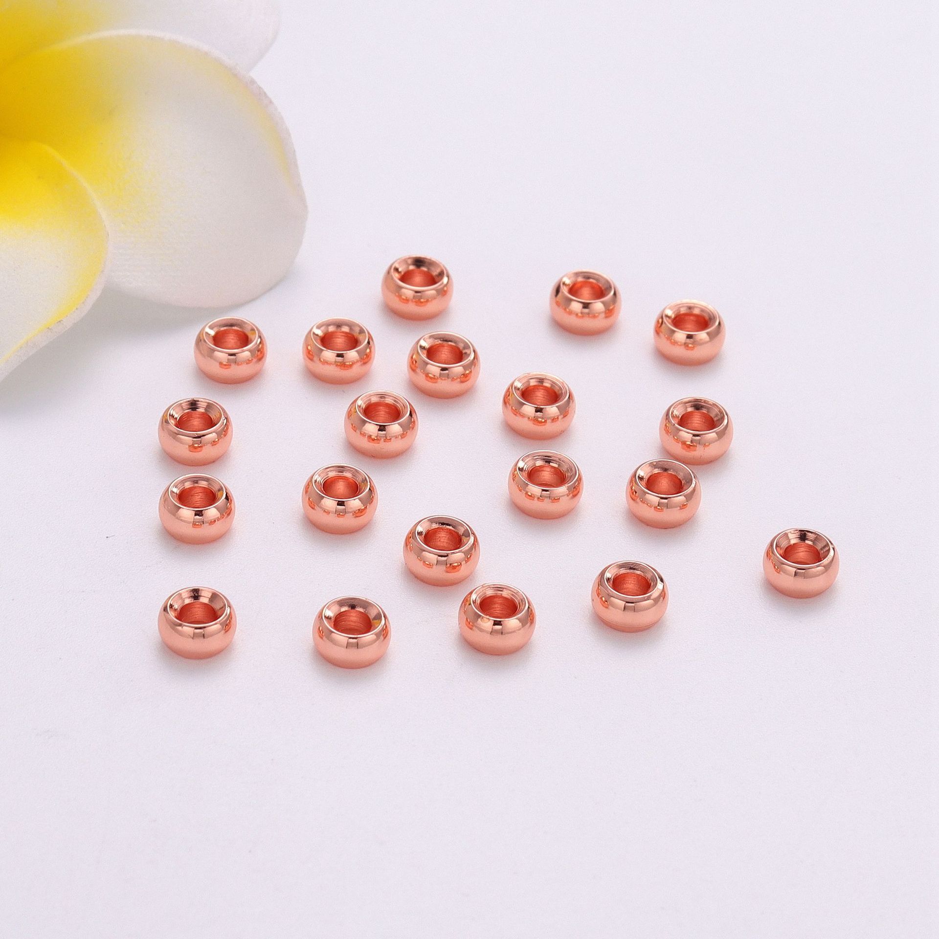 Frosted Copper Spacer Beads - 18k Gold Plated Options: 3mm/4mm/5mm/6mm/8mm/10mm for Customized Jewelry Projects Set of 100pcs