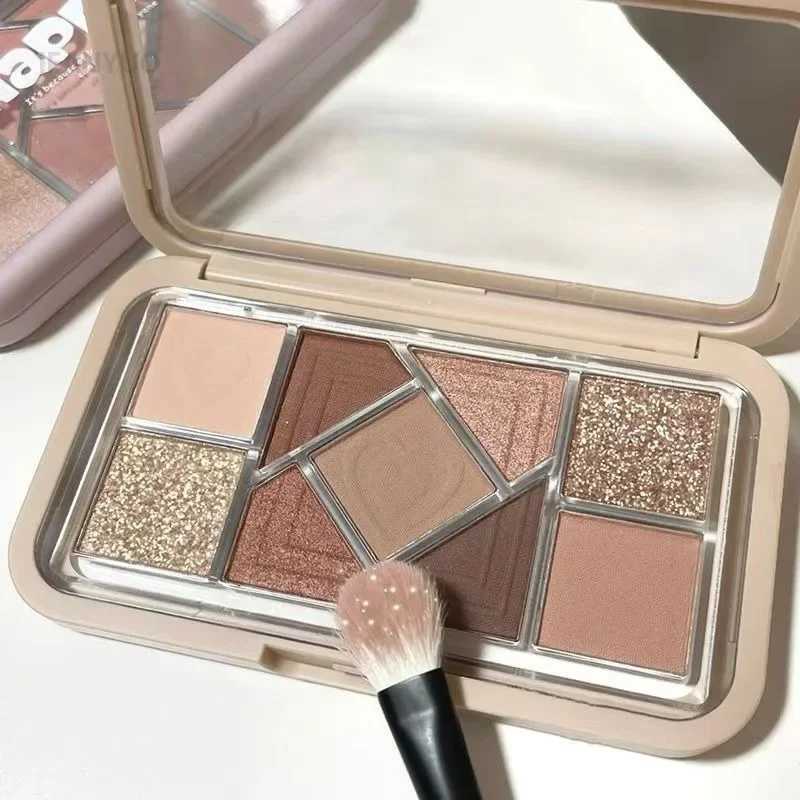 Nine-Color Eyeshadow Palette Blush Highlight Makeup Pearly Highgloss Shimmer Pink Brown Earth Color Fine Sequins Eye ShadowXJ250520