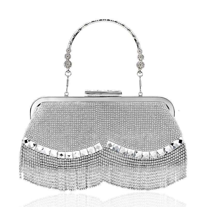 Women Banquet Handbags 2022 New Dia-Studded Tassel Evening Bags Femme Wedding Purse Dress Beaded Party Clutch