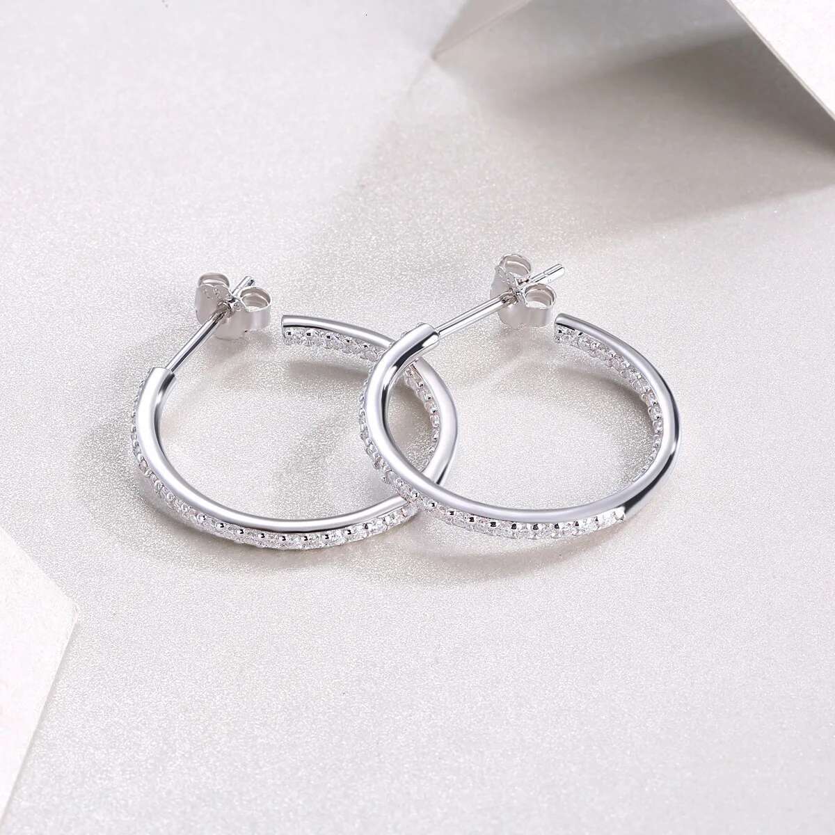 Moissanite Hoop Earring for Women D Color Women Moissanite Hoop Earrings Luxury Long Womens Moissanite Hoop Earrings