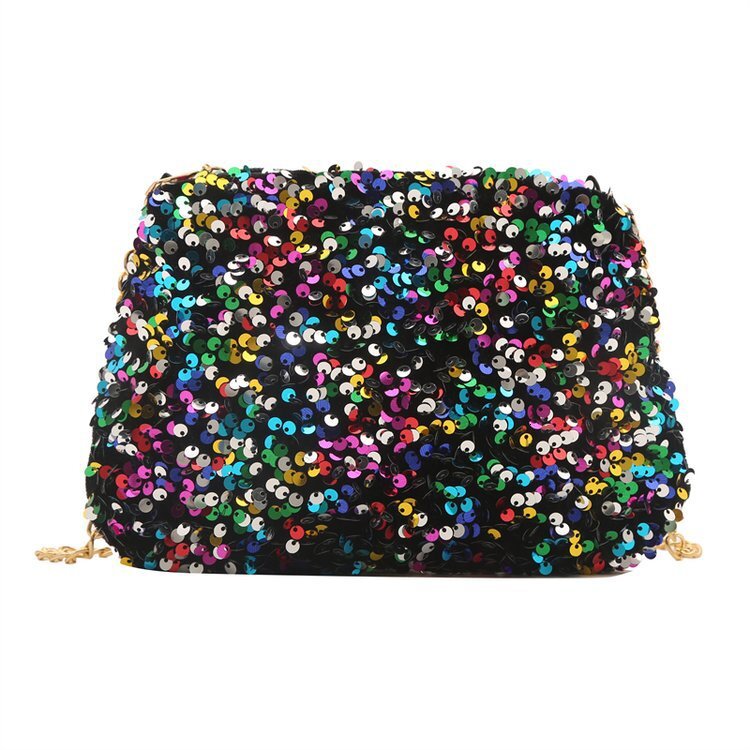 High quality brand high-quality new style sequins 2025 niche texture single shoulder temperament simple chain small square bag free delivery designer 