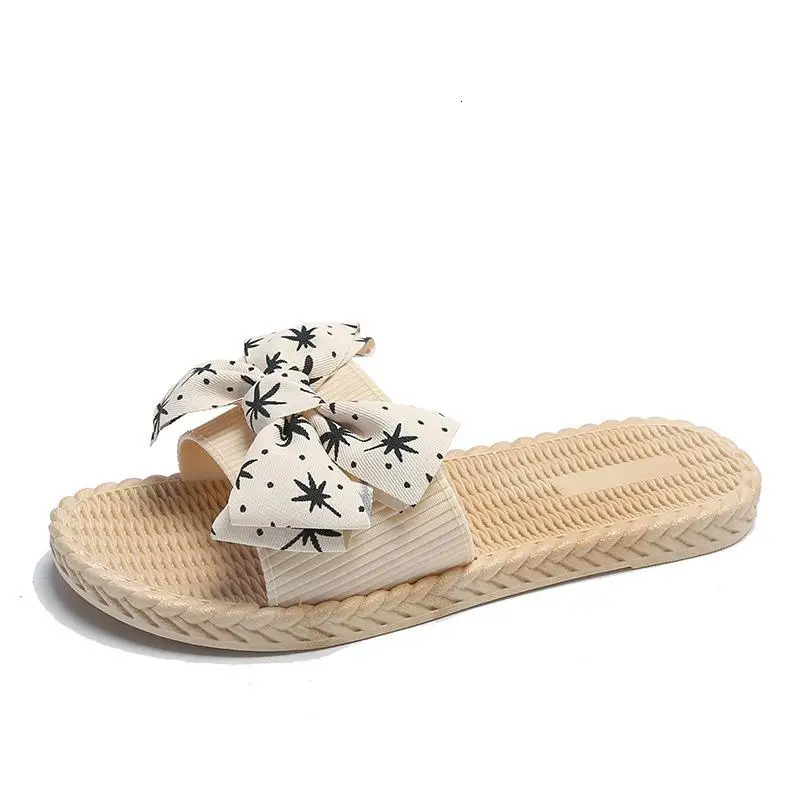 Butterfly bow sandals womens summer outdoor fashion trend versatile flat bottomed beach shoes 250519