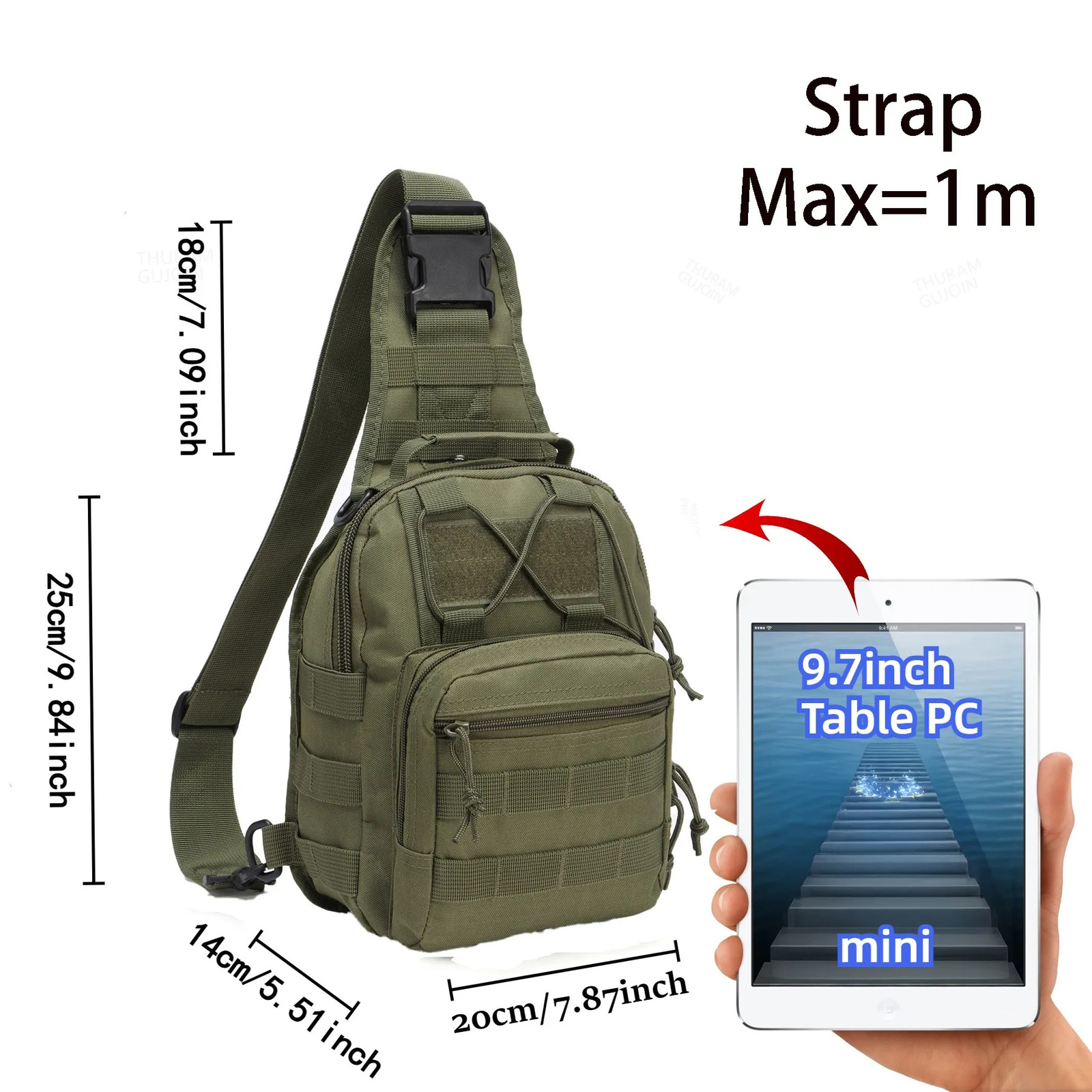 THURAM Outdoor Tactical Bag Backpack Sport Bag Pack Sling Shoulder Backpack for Every Day Carry 250603