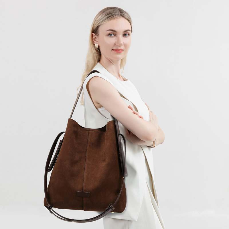 Free Shipping Designer Bag Women's Hanging Ear Bucket Bag New Fashionable Frosted Shoulder Bag Large Capacity High-end Handbag Shopping Bag