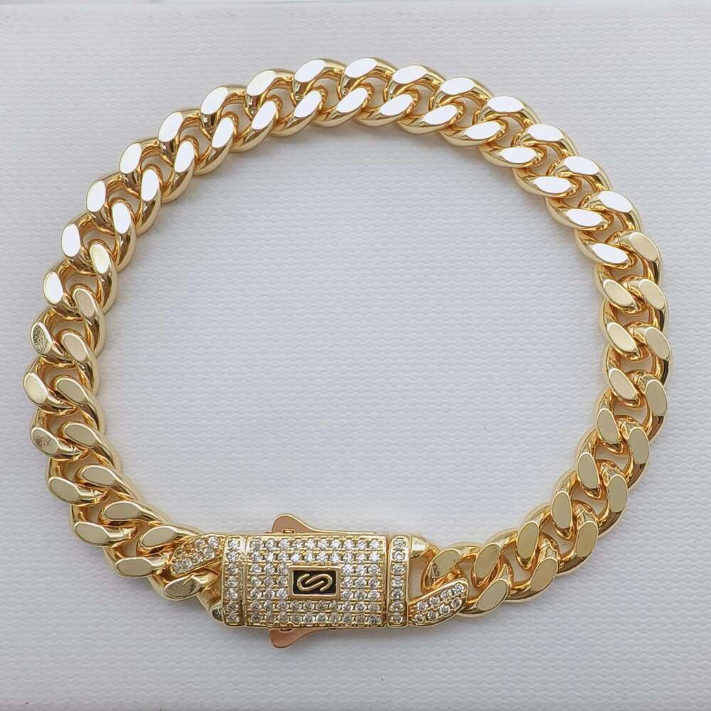 JML 2025 New Design Hip Hop Style Fashion Shining Jewelry 14k Plated High Quality Men's Monaco Gold Cuba Bracelet