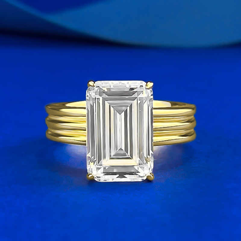 Timeless Beauty - Designer S925 Silver Gold-Plated Rectangle Gemstone Piece Ideal For Milestones