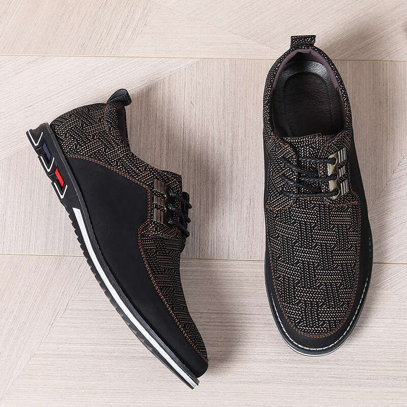 Board new British style round toe casual leather anti slip and wear-resistant men's shoes summer trend