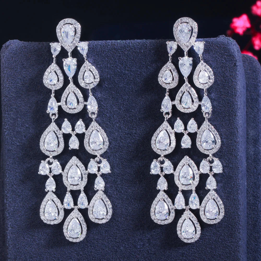 ThreeGraces Vintage Long Tassel Chandelier Drop Dangle Bridal Wedding Earrings for Ladies Sparkling CZ Crystal Jewelry ER531 250519
